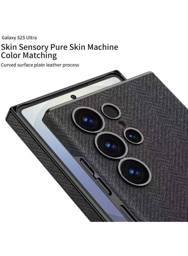 Samsung Galaxy S25 Ultra Case, MagSafe Compatible, Anti-Fall Protection with Camera Shield, Soft Edge Design, TPU+PC Back Cover (Black Fabric) - Image 3